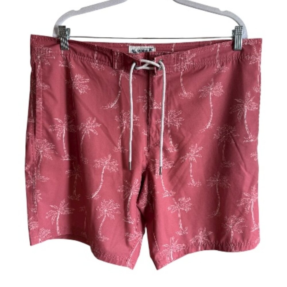 American Eagle Pink Palm Tree Swim Trunks